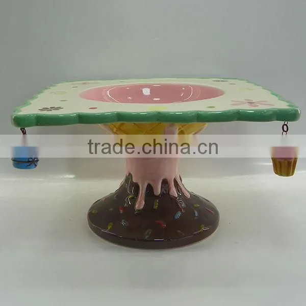 Dolomite craft delicious ceramic cake plate for birthday