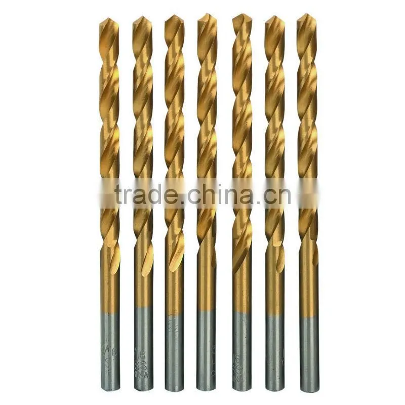 3/16 In. High Speed Steel Titanium Nitride Drill Bits, 7 Piece carbide drill bit twist drill bit scrap drill bit