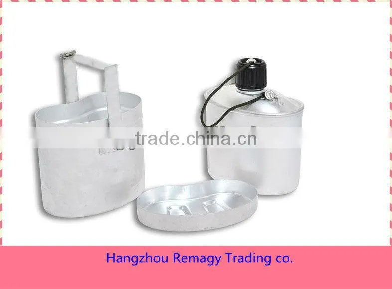 3 pieces 1L Aluminum military canteen with Cup ad lid/water bottle