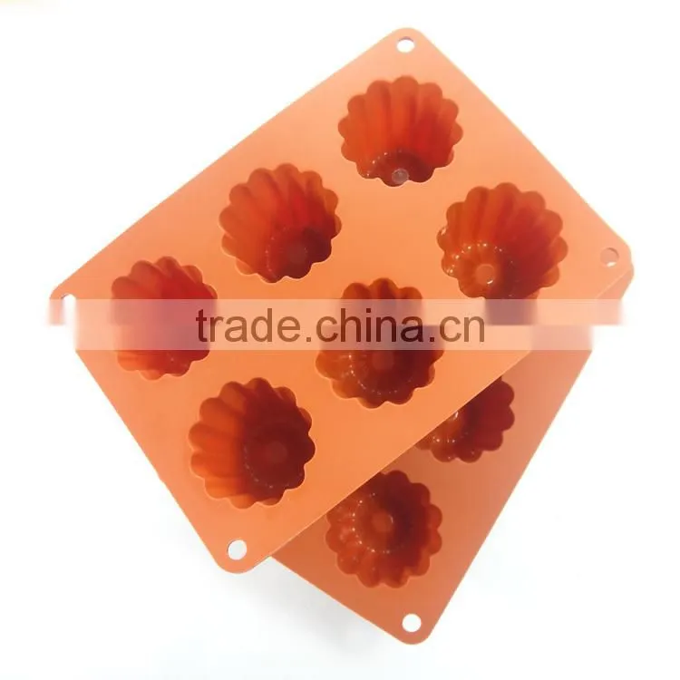 BPA Free 6 Flower Shaped 3D Silicone Cake Mould Cake Pan For Baking