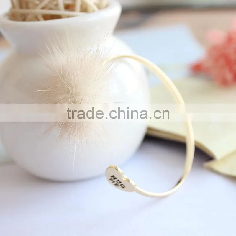 mink fur pompon cuff bangle marten fur pom pom cuff bangle customized hug me heart gold cuff bangle
