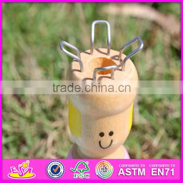 2015 Kids Educational easy knit wool toy,DIY Knitting Wool Funny Soft toy,Wholesale Novelty wool Wooden knit wool toy W11E042