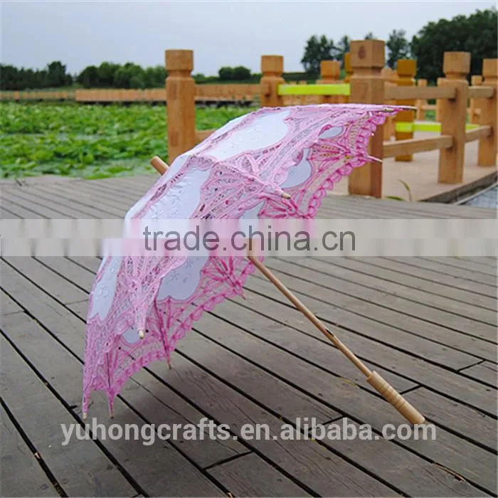 Handmade pink lace umbrella for wedding/gift/decoration