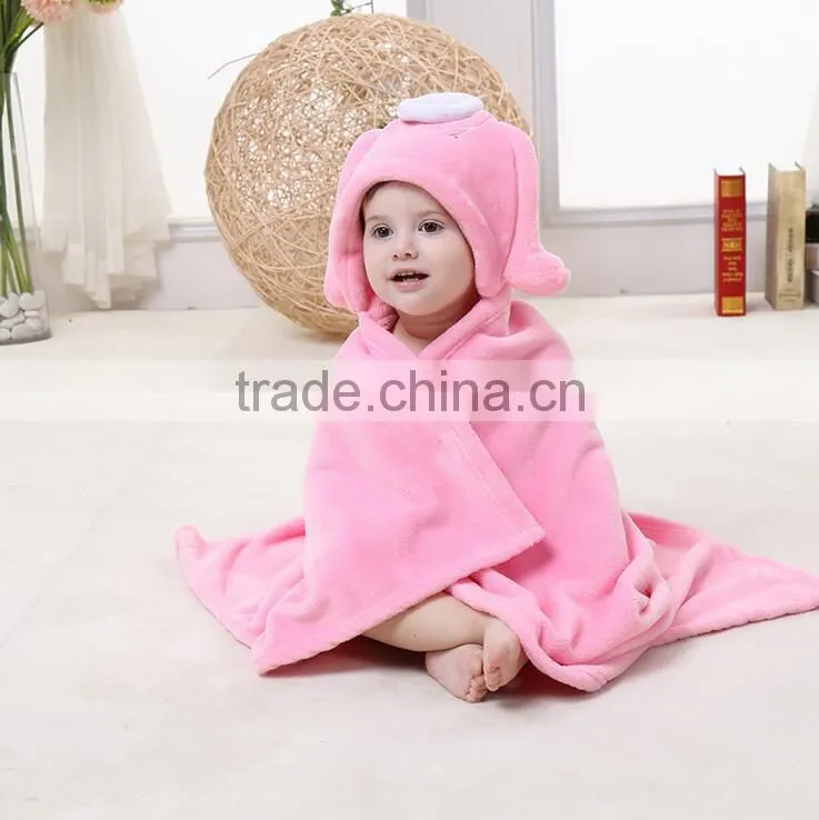 Wholesale animal shape baby bathrobe with hood baby blankets