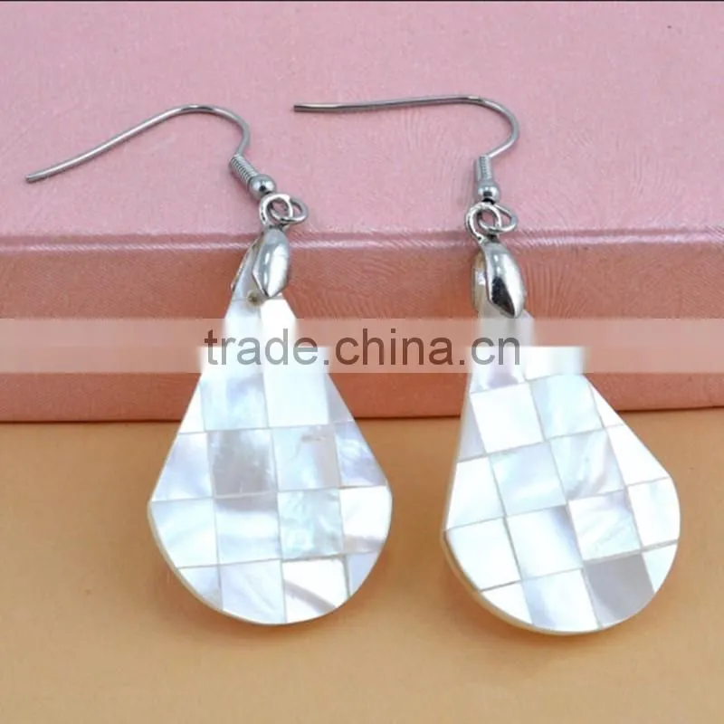 Mix natural abalone shell hoop earrings coconut mosaic earrings round hollow paua shell earrings