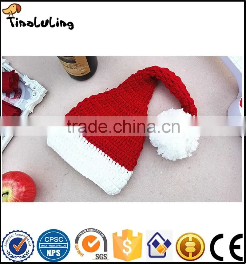Lovely Handmade Newborn Baby Knitted Christmas santa Hat+Diaper Cover Set Crochet Photography Props