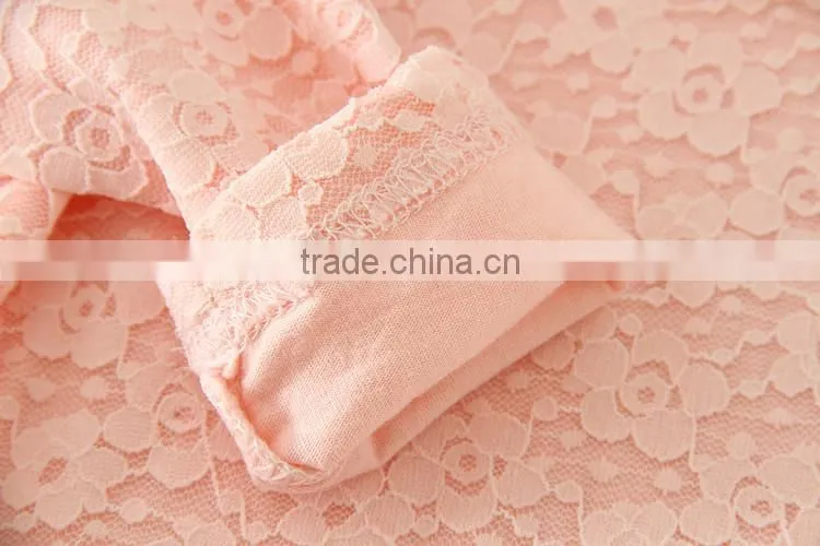 fleece undershirts children autumn clothes high quality lace girls winter lonh sleeve Tee warm soft kids tee