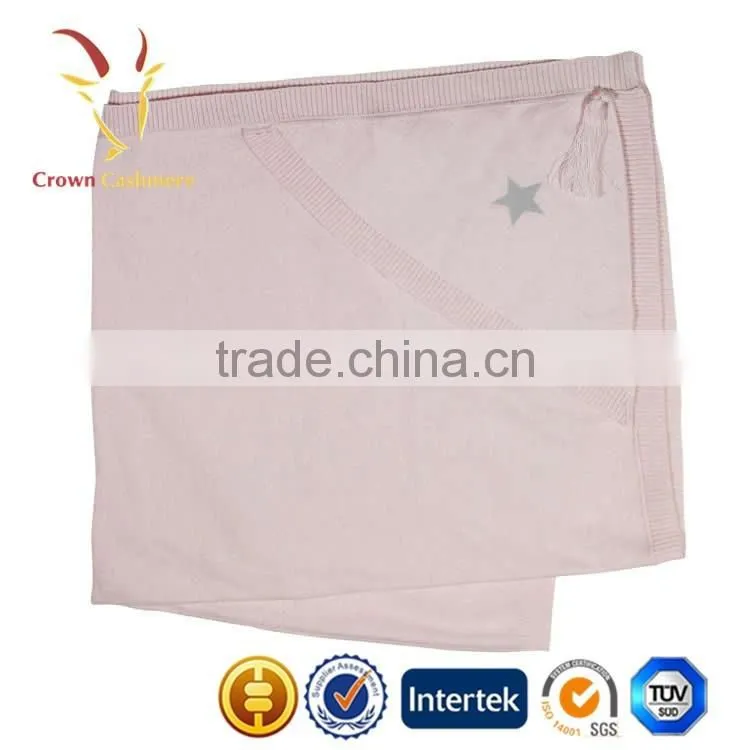 Knitted Baby Intarisa Star Blanket Wholesale With Fringe