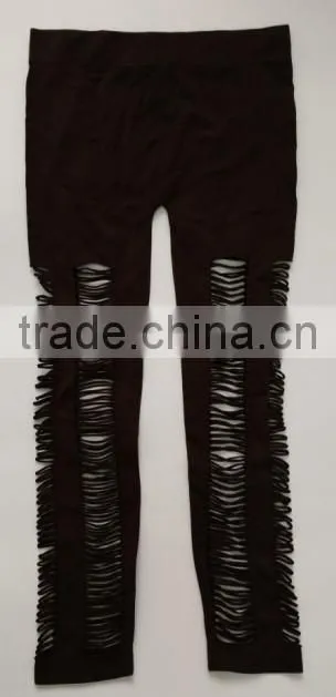 Sexy seamless mature women mesh side panels legging