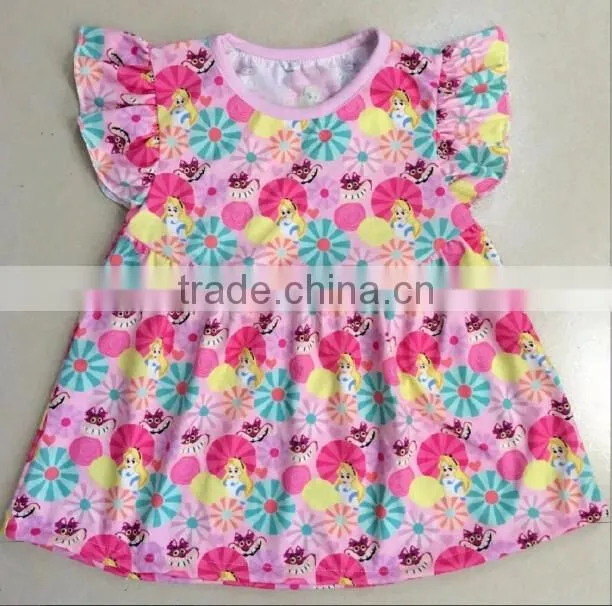 Hot popular kids girls new brand name casual cotton baby girl frock designs dress