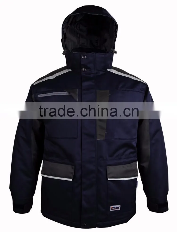 Good design winter parka men safety clothing with tape seam EN343