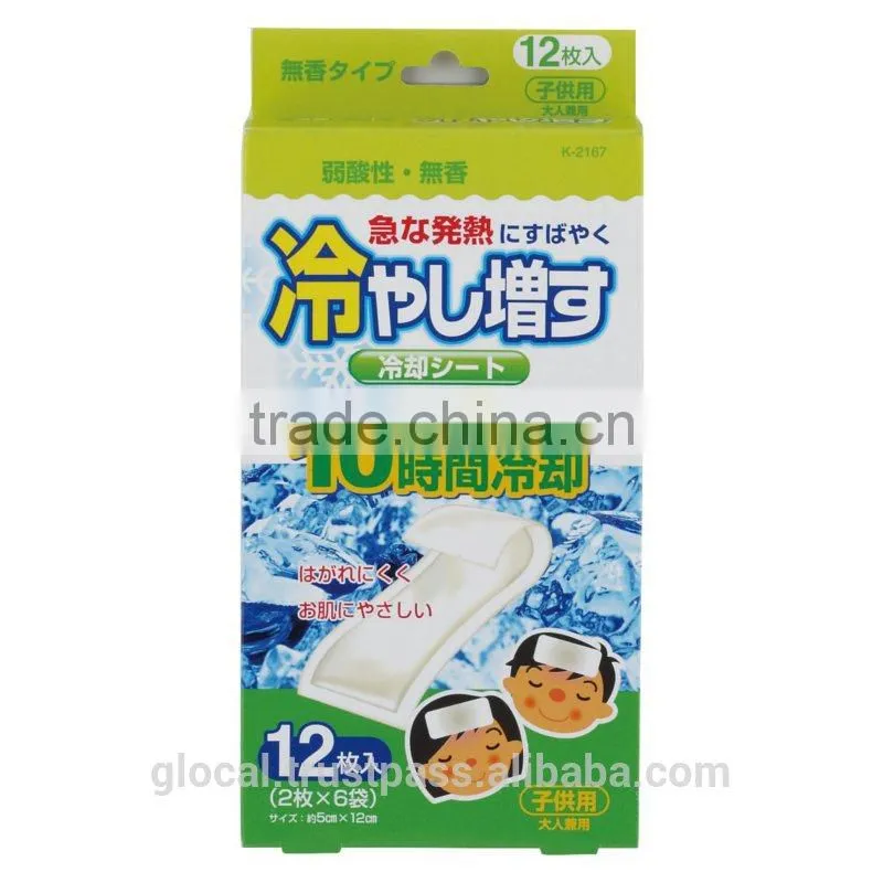 Japan Cooling Gel Sheets Unscented for children 12sheets/case Wholesale