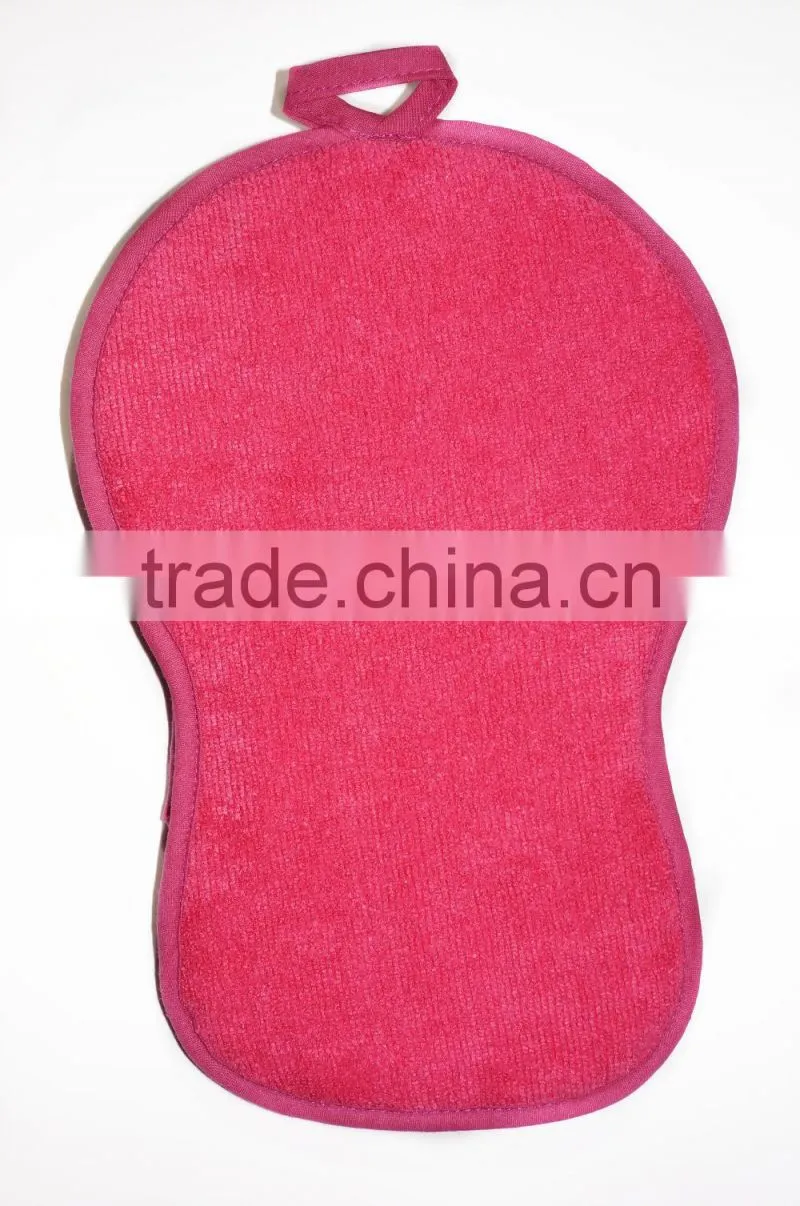 slipper shape cotton potholder with plain dyed microfiber fabric pot holder