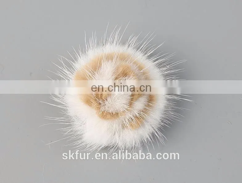 Fluffy and cute factory price mink or fox fur flowers