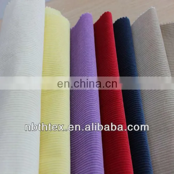 11w solid dyed 100% cotton corduroy fabric for pants,garment use