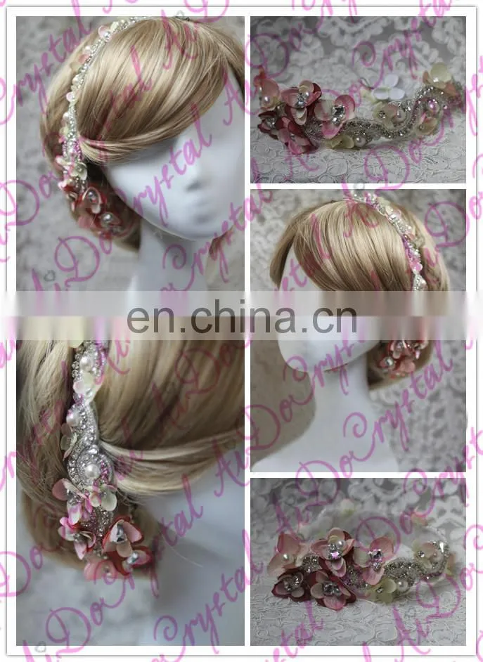 Aidocrystal luxury crystal rhinestone headpiece,pearl princess flower crown hair accessories
