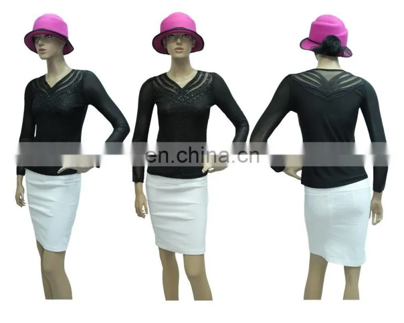Elegant shirt designs long sleeve women plain bottoming t shirt