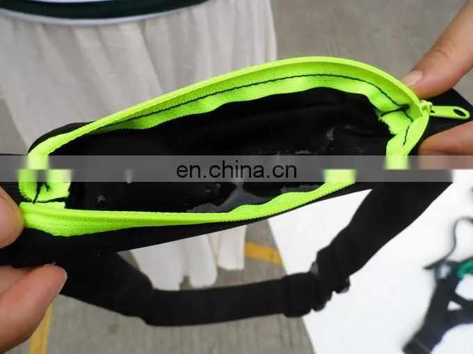 Double Zipper Sport Waist Waterproof Elastic Pouch Bag for Running