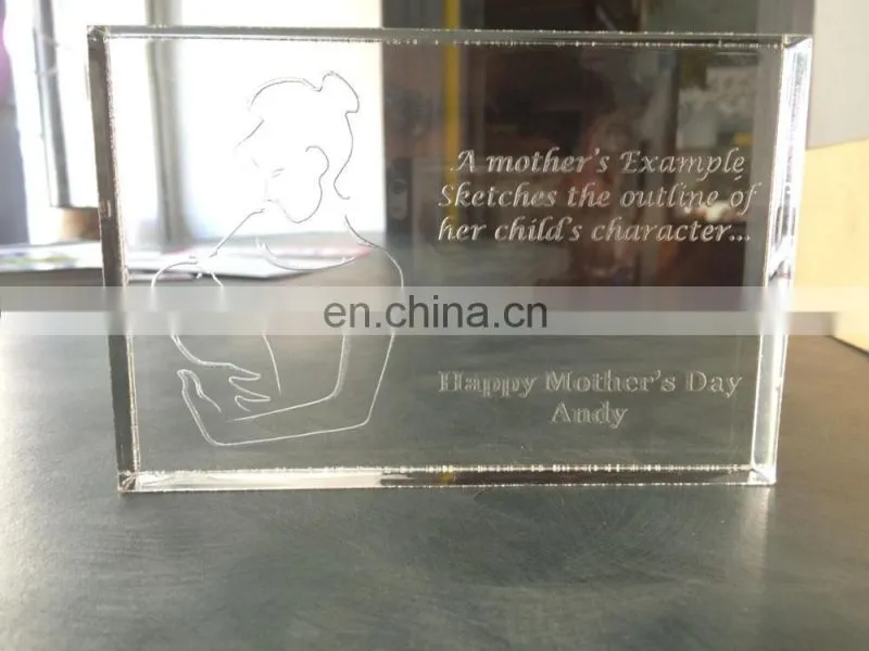 clear acrylic block,engraved glass block