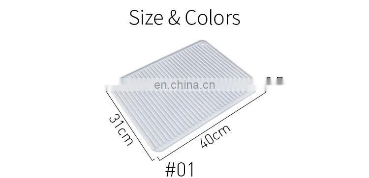 Kitchen use drain pad heat resistant cooking pot holder rectangular PVC dish drying mat