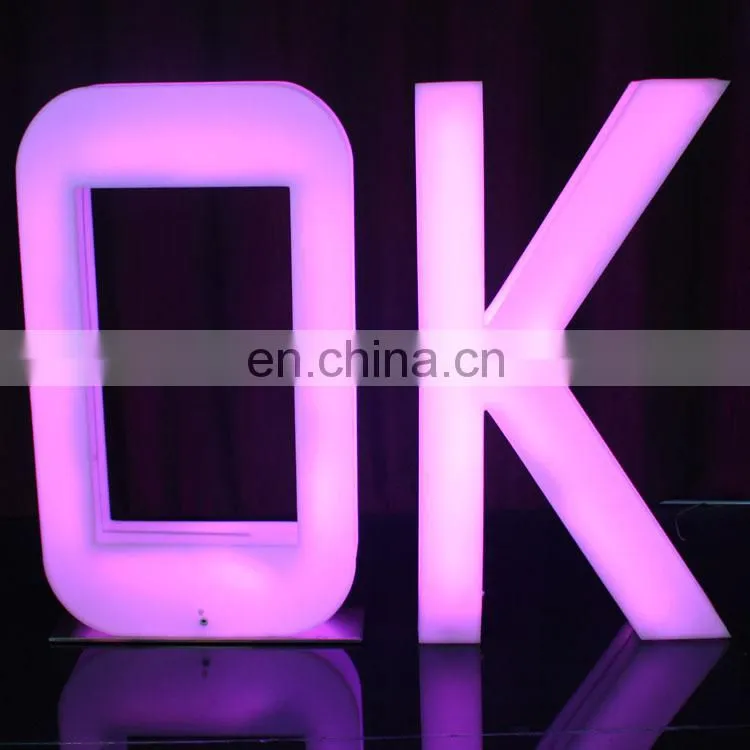 Rechargeable outdoor use wedding decoration remote control plastic led illuminated letters
