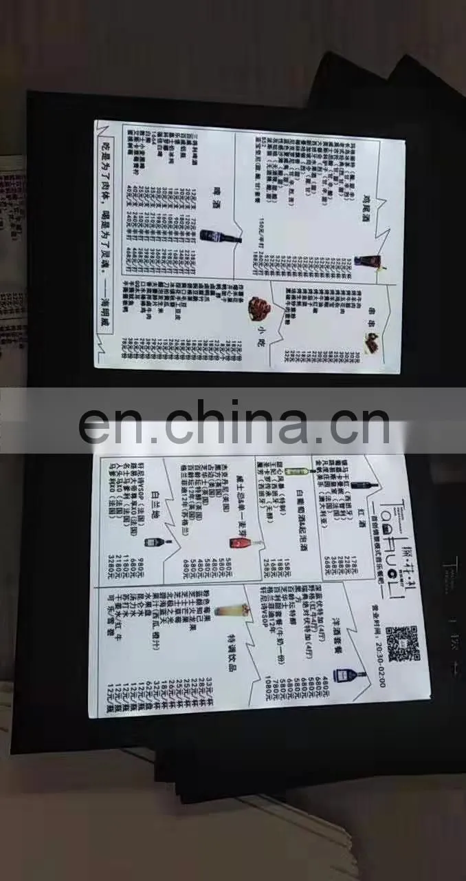 3 pages lighting foldable portable battery operated acrylic material led restaurant menu