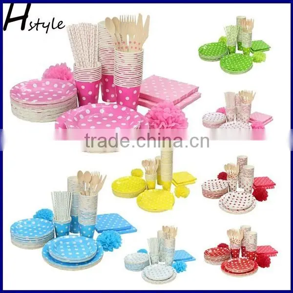 Manufacture Party Favor Supplies Paper Tableware Set SC168