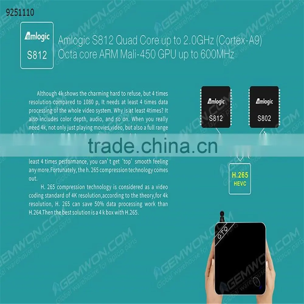 Best Price GTQ Smart TV Box Android 4.4 ,2 black color,2.4G & 5G wifi