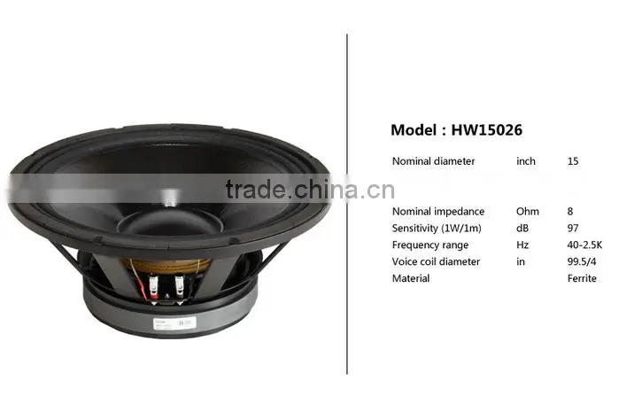 Trade assurance, 15 inch bass sub speaker