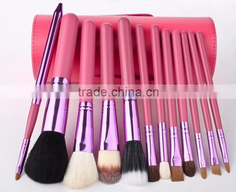 Private logo12pcs cup holder cosmetic brushes kit makeup brush kit foundation brush facial brush