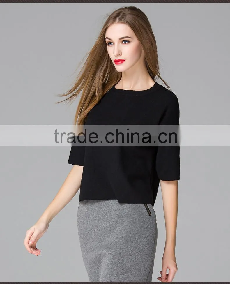 Fashion design cahmere woolen knit sweater for girls