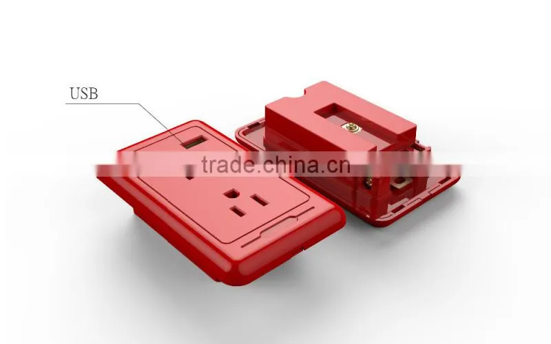 FCC Listed over voltage/current protection IC 3 pin double socket/US power socket/3 pin America female socket