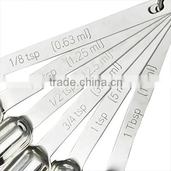 Hot in stock fast delivery stainless steel cooking measuring spoons 6 sets