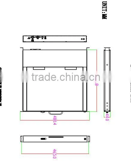 high-strength and Anti-corrosive steel plate Single port 1U rackmount 17.3 inch LED KVM drawer