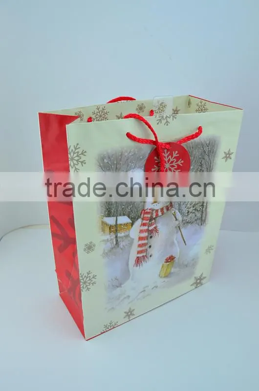 SNOWMAN LARGE LANDSCAPE CHRISTMAS GIFT BAG