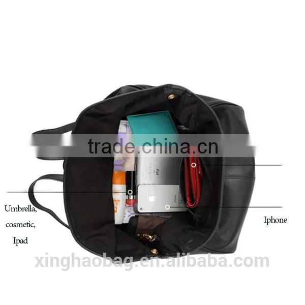 Guangzhou Leather Cheap High School Backpack 2014