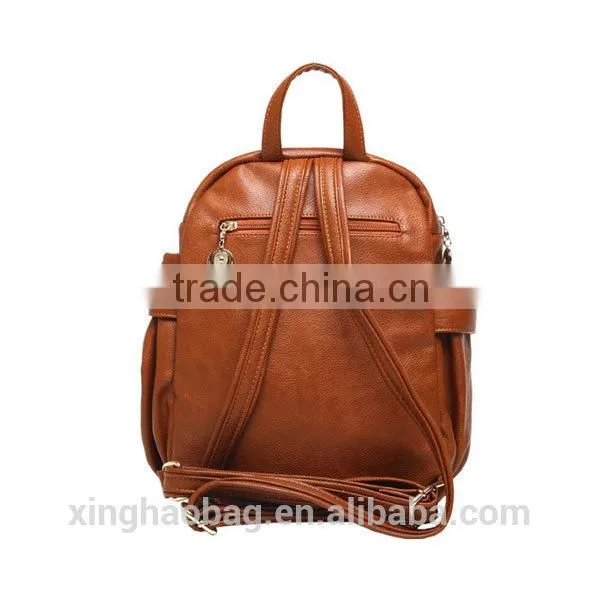 2014 Korean style fashion leather school backpack for girls