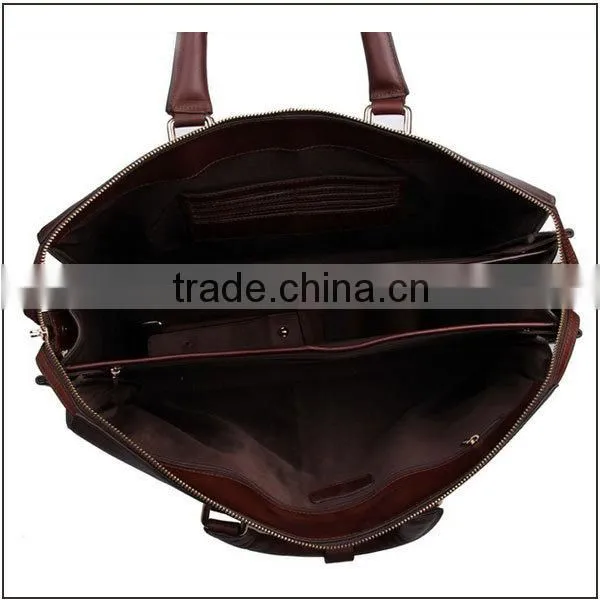 Custom high quality 17.5 inch crazy horse leather business laptop bag