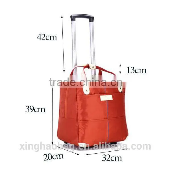 Waterproof duffel bag Wheeled travel bag nylon shopping bags with wheels