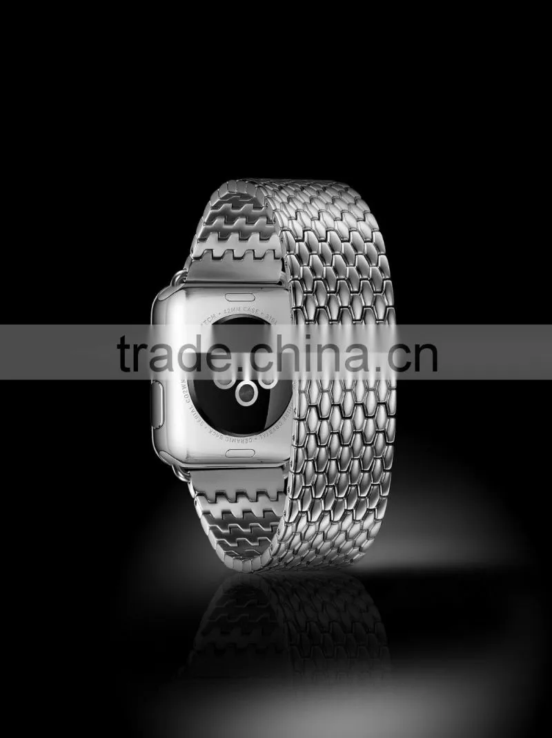 Icarer Armour Stainless Steel Watch Band For iWatch Sliver Wrist Strap For 38MM Apple Watch MT-4251