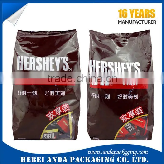 Chocolate candy roll packing film / plastic printed bags for chocolate bar packaging