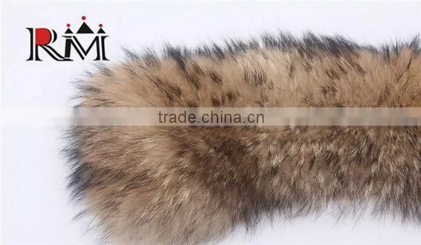 natural color raccoon collar for jacket raccoon fur stripes