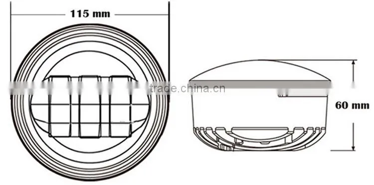BJ-HL-011 Customized Waterproof Black Auxiliary 4.5" LED Motorcycle Spot Fog Passing Light for Harley Davidson