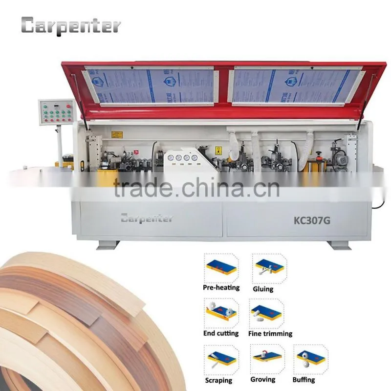 KC307G Full automatic wood melamine edge banding machine with T-sloting / grooving function