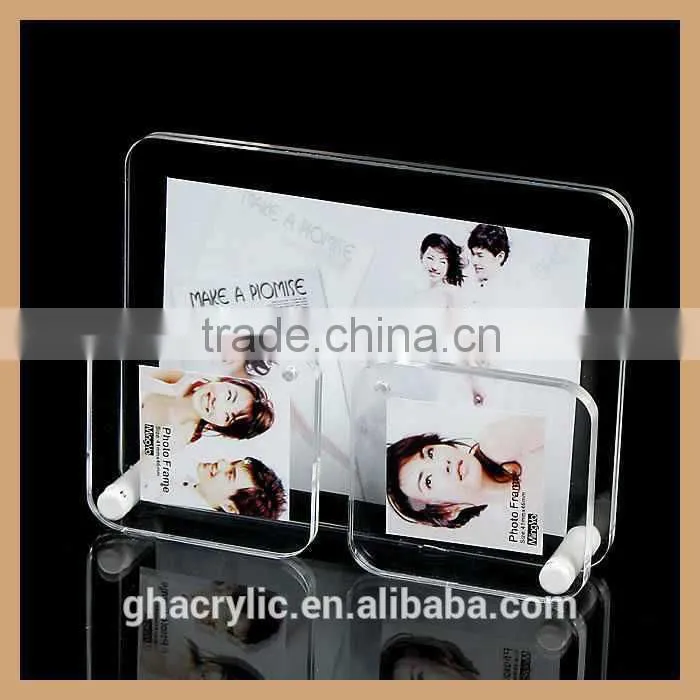 GH-P0034 China factory outlet plastic picture photo frame plexiglass magnetic photo frame