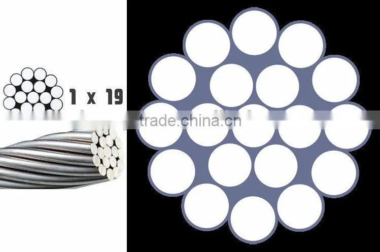 1*19S Galvanized/ungalvanized steel wire rope price