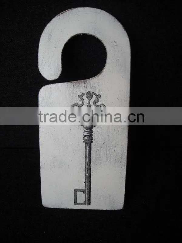 Home decorative key printing wood door knob hanger