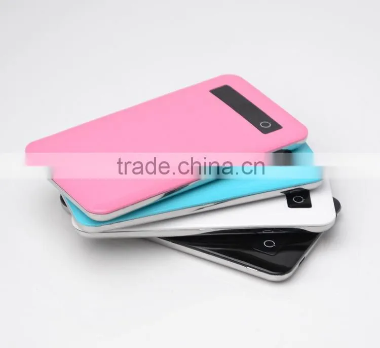 2014 christmas gift touch screen power display ultra thin power bank 5000mah