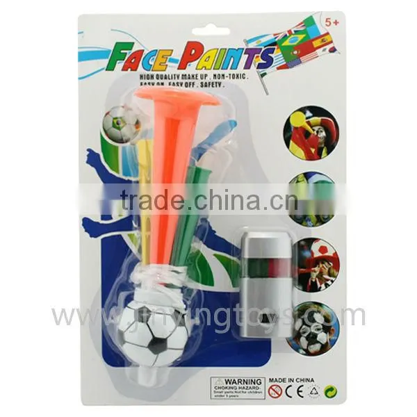 Three-tone horn tricolor football fan trumpets cheering makeup tool