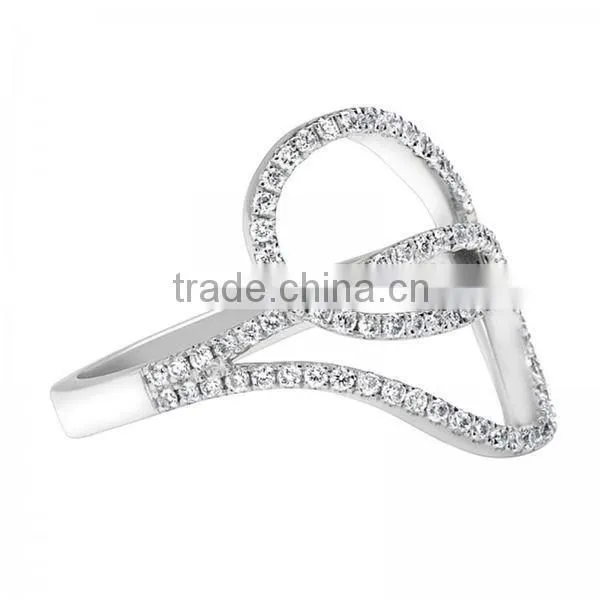 925 Silver Round Cubic Zirconia Brlliant Dazzling Band Ring For Girl